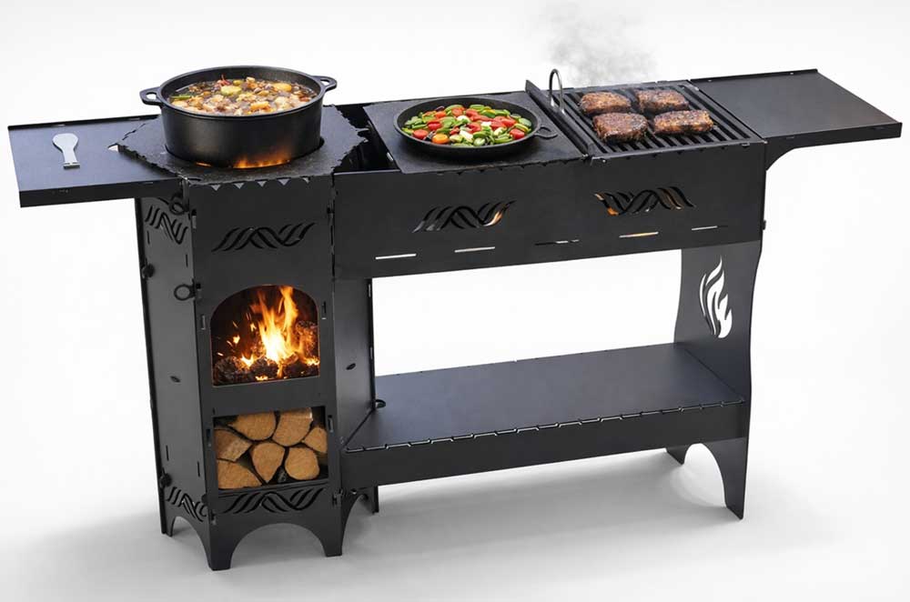 Grătar pe cărbuni BBQ multifunctional